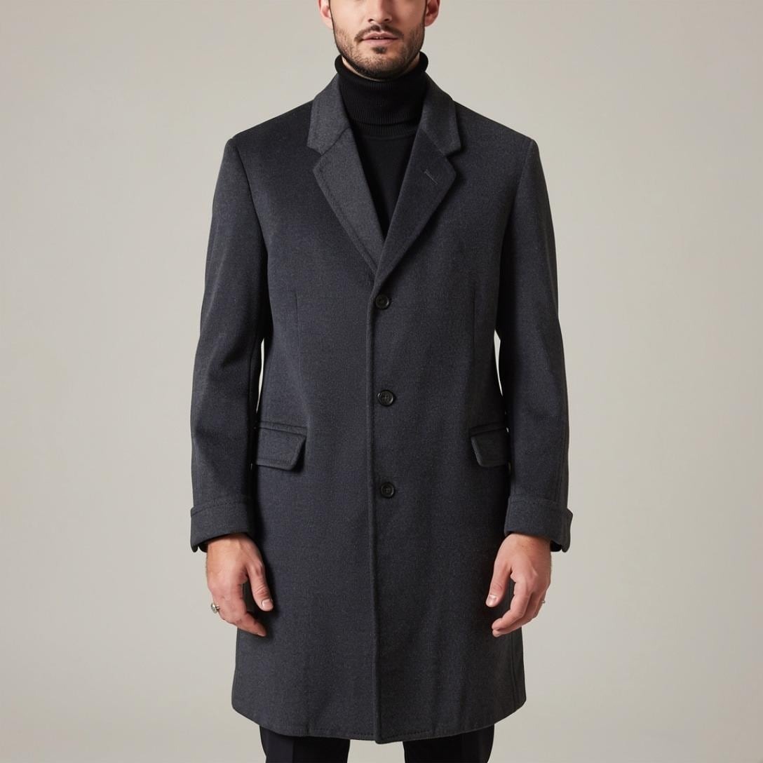 Vintage Cashmere Mink Blend Overcoat Mens 42 Regular Charcoal Grey Union Made